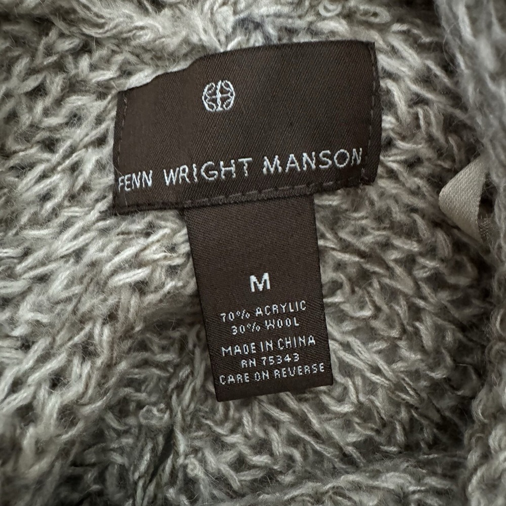 Fenn Wright Manson Women's Cowl‎ Turtleneck Tunic Sweater M Taupe Short Sleeve - Picture 7 of 11